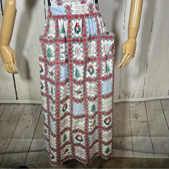 Vintage Reyn Spooner Christmas Kitchen Full Apron Hawaiian Print O/S Like New - Picture 4 of 16